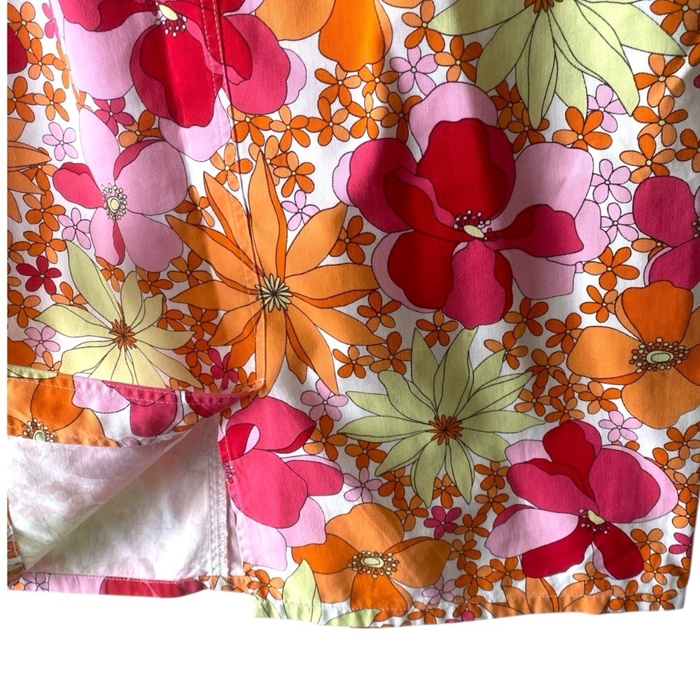 Talbots Women Straight Pencil Skirt Multi Colored Floral Print Cotton Blend 12 - Picture 5 of 8